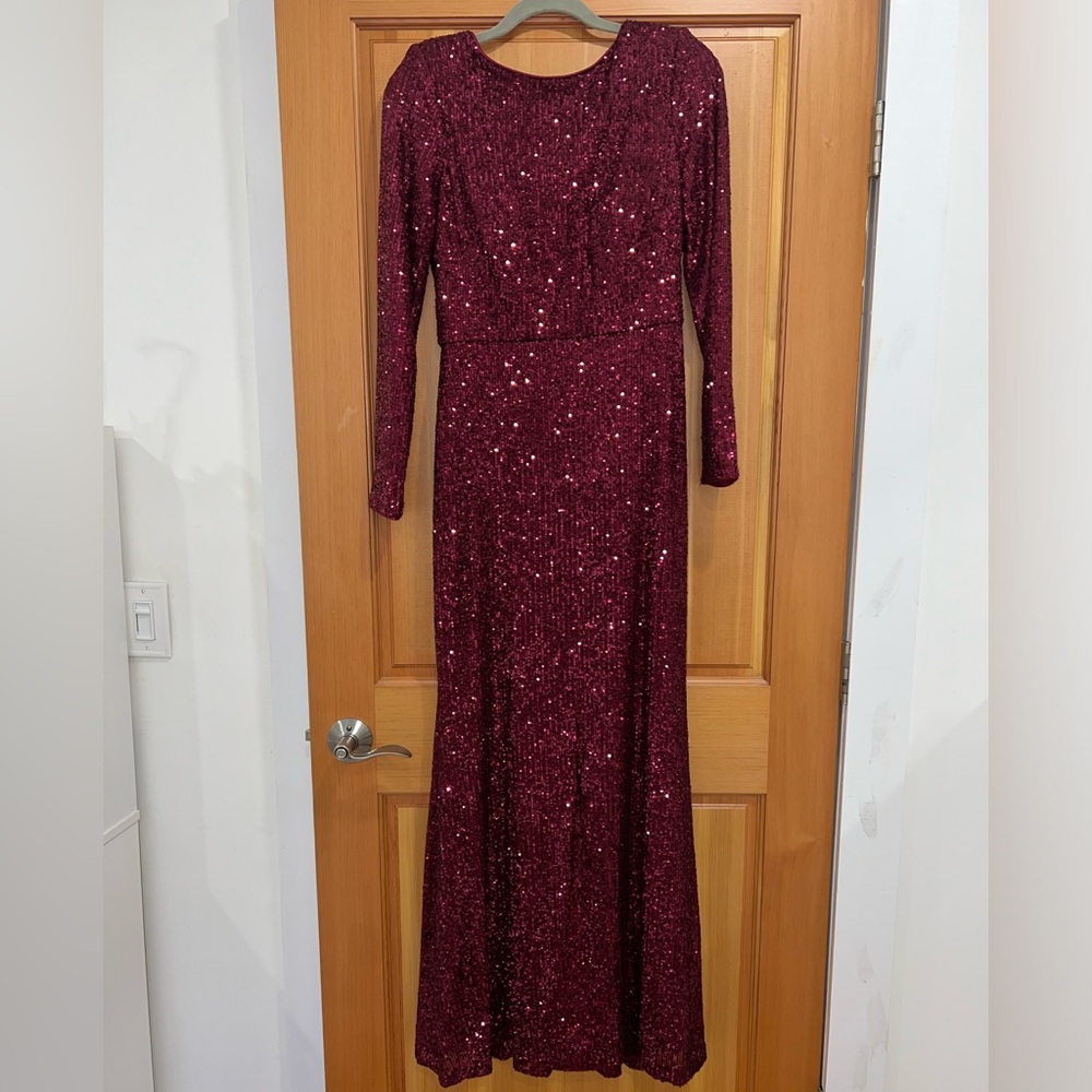Eliza J red sequin gown